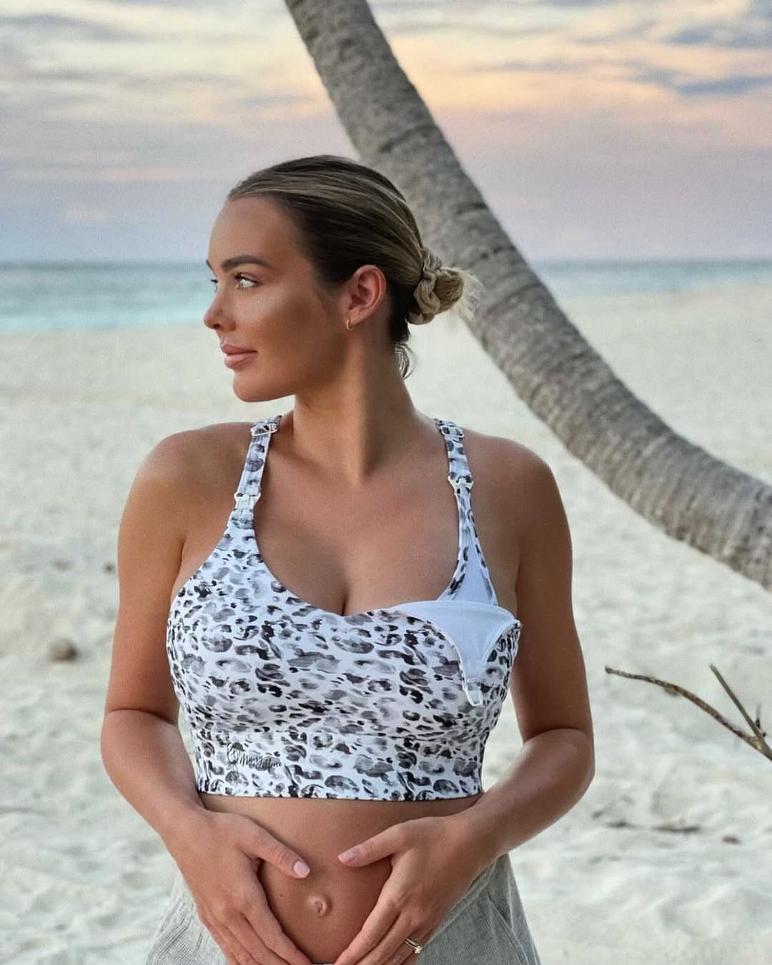 Snow Leopard Maternity Sports Bra