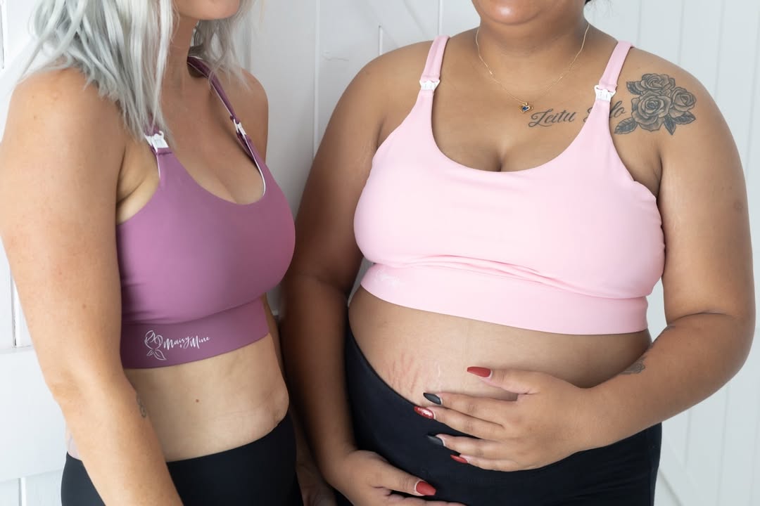 Smooth Maternity Sports Bra – Pink | Plum | Buttery Black