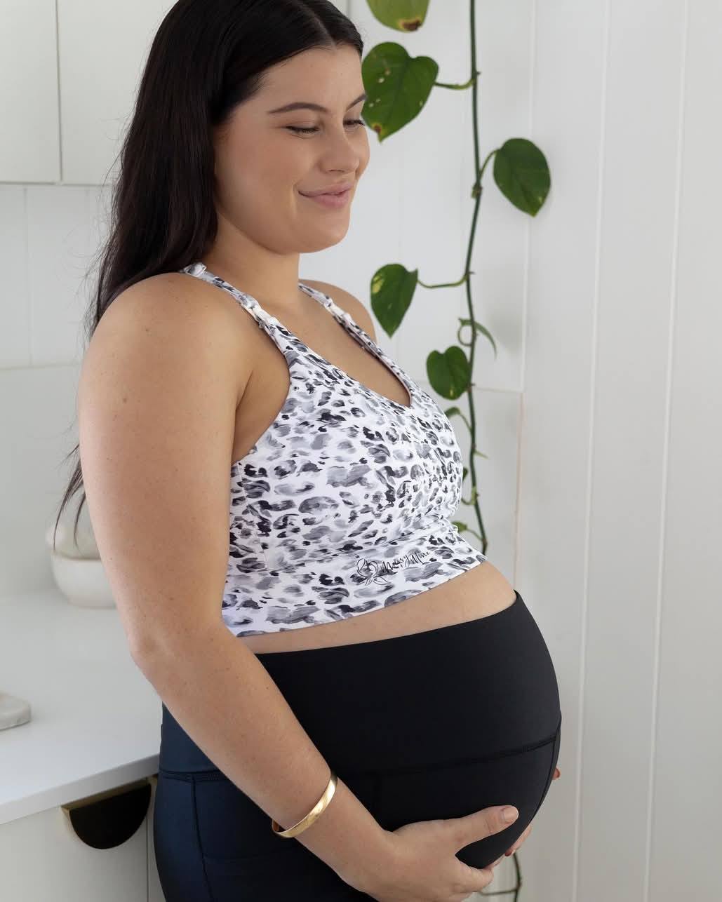 Snow Leopard Maternity Sports Bra