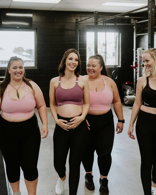 Smooth Maternity Sports Bra – Pink | Plum | Buttery Black