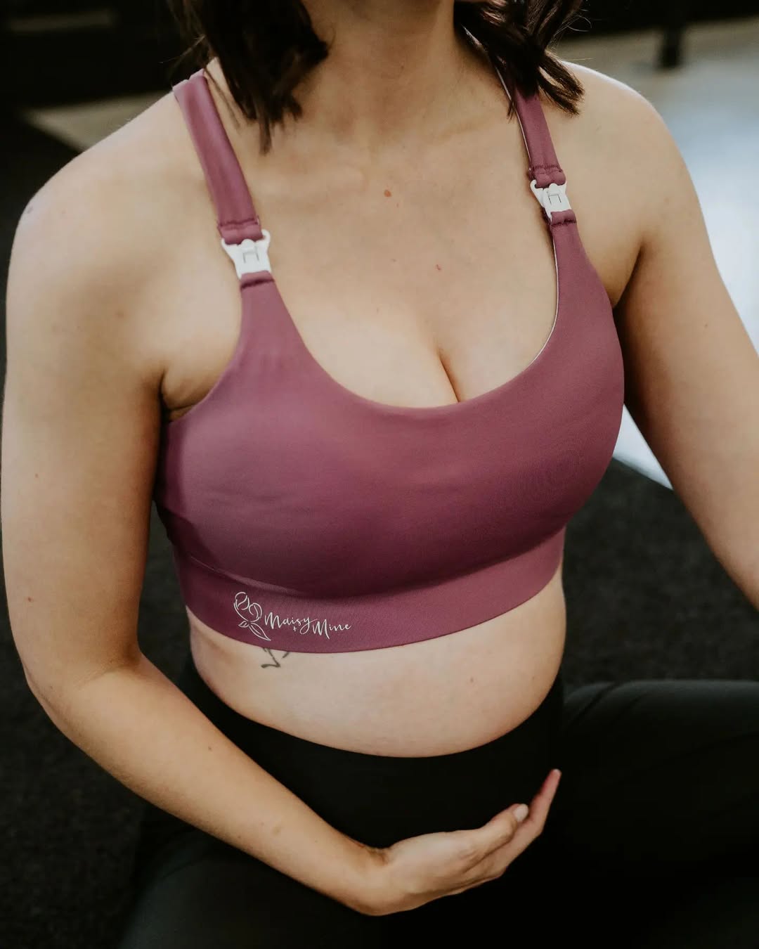 Smooth Maternity Sports Bra – Pink | Plum | Buttery Black