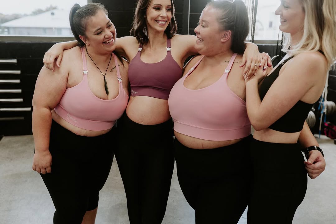 Smooth Maternity Sports Bra – Pink | Plum | Buttery Black