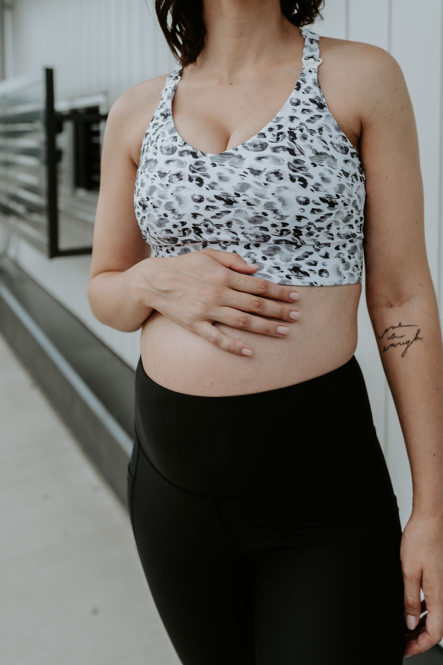 Snow Leopard Maternity Sports Bra